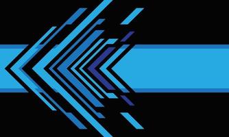 Abstract blue arrow technology on black vector