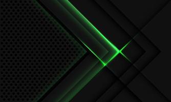 Abstract grey metallic overlap green light circle mesh vector