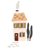 Cartoon beautiful big house. Country house vector