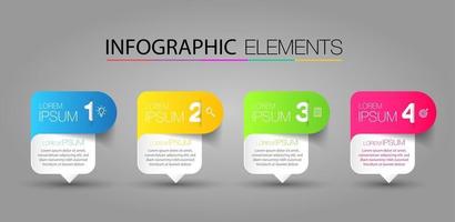 modern text box template, infographics banner vector