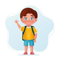 personaje de niño de escuela. niño bonito. ilustración vectorial de dibujos animados vector