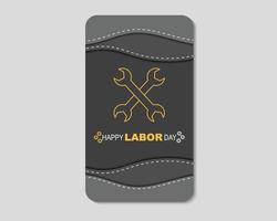 Happy Labor Day Simple Greeting Phone Template vector