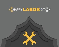 Happy Labor Day Simple Greeting In Paper vector