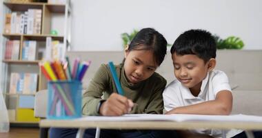 A Sister and Brother Drawing video