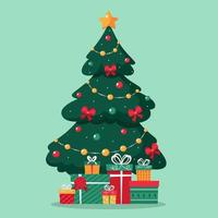 Christmas tree with presents. Merry christmas. vector