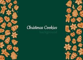 Christmas cookies background. Gingerbreads vector