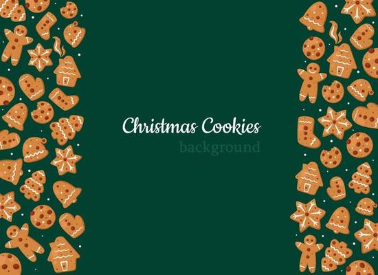 Christmas cookies background. Gingerbreads