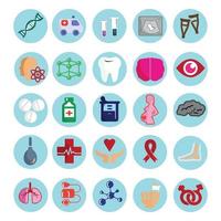 Selection of medical icons on white background - Vector