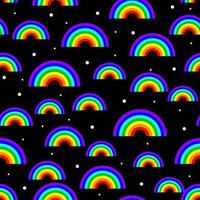 Bright surreal rainbow wallpaper seamless pattern background. vector