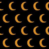 Bright surreal moon wallpaper seamless pattern background. vector