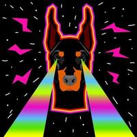 Dog pop art for night club party, show poster, t shirt print vector