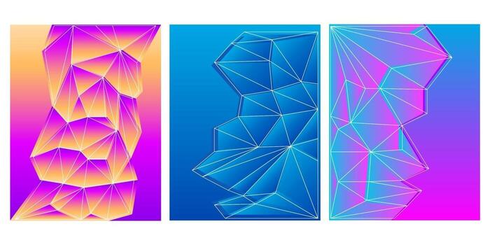 Gradient minimalist abstract background set vector