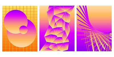 Gradient minimalist abstract background set vector