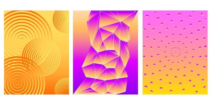 Gradient minimalist abstract background set vector