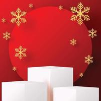 Christmas and New Year podium background design 3d. vector