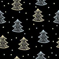 Winter holiday fabric textile seamless spruce pattern background. vector