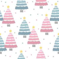 Winter holiday fabric textile seamless spruce pattern background. vector