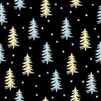 Winter holiday fabric textile seamless spruce pattern background. vector