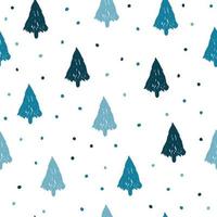 Winter holiday fabric textile seamless spruce pattern background. vector