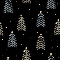 Winter holiday fabric textile seamless spruce pattern background. vector