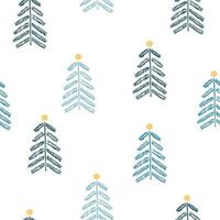 Winter holiday fabric textile seamless spruce pattern background. vector