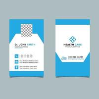 Vertical Medical Business Card Template. Healthcare Business Card. vector