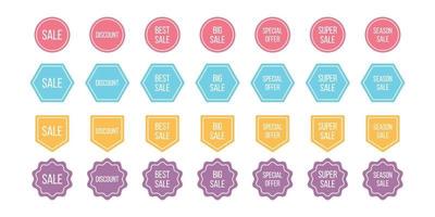 Set of geometric flat sale banners vector