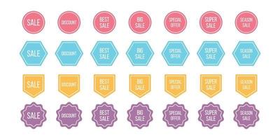 Set of geometric flat sale banners vector