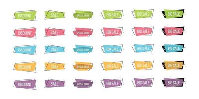 Set of geometric flat sale banners vector