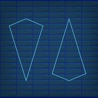 Blue arrow neon effect isolated retro glow direction vector