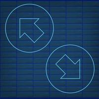 Blue arrow neon effect isolated retro glow direction vector