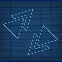 Blue arrow neon effect isolated retro glow direction vector