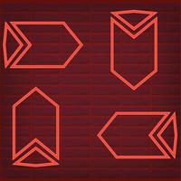 Set of red arrow neon effect isolated retro glow direction vector