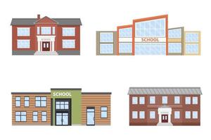 A set of school buildings. Modern school building. vector