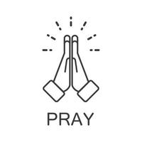 Pray icon. Hands vector illustration in flat design