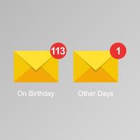 Messages notification on Birthday , and other days. Vector
