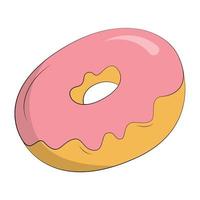 Realistic round donut on white background - Vector