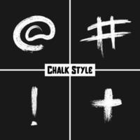 Signs Symbols Icons. Chalk on Blackboard Style stroke script. vector
