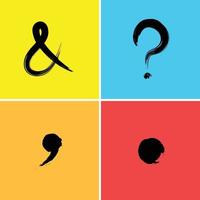 Question Mark Ampersand Comma Full stop Signs Symbols vector