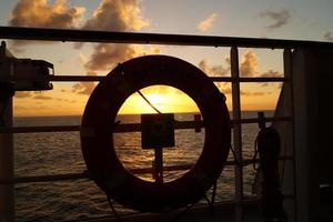 View from a cruise ship in the fjords of Norway photo