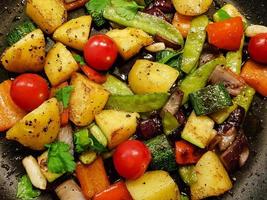 Roasted cod fillet with Mediterranean vegetables photo