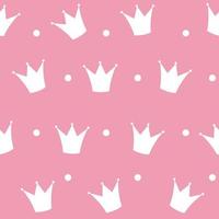 Princess Crown Seamless Pattern Background Vector Illustration.