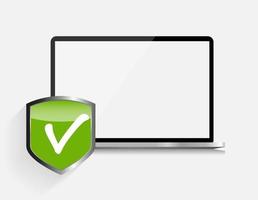 Internet Security Icon with Laptop vector