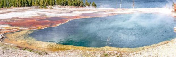Geyser in Yellowstone National Park in Wyoming photo