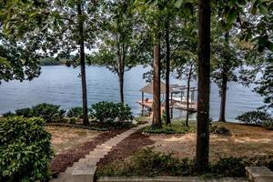 private boat ramp on a lake photo