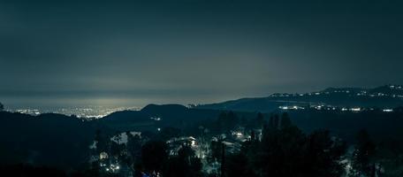 hollywood hills and surrounding landscape near los angeles photo