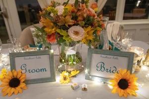 Mr and Mrs Bride and Groom Wedding Table photo