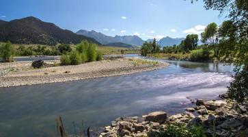 yellowstone river at sunrise near yellowstone park photo