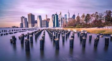 new york city skyline on a cloudy day photo