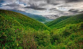 blue ridge mountains near mount mitchell and cragy gardens photo